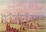 George Catlin Comanchee Village painting